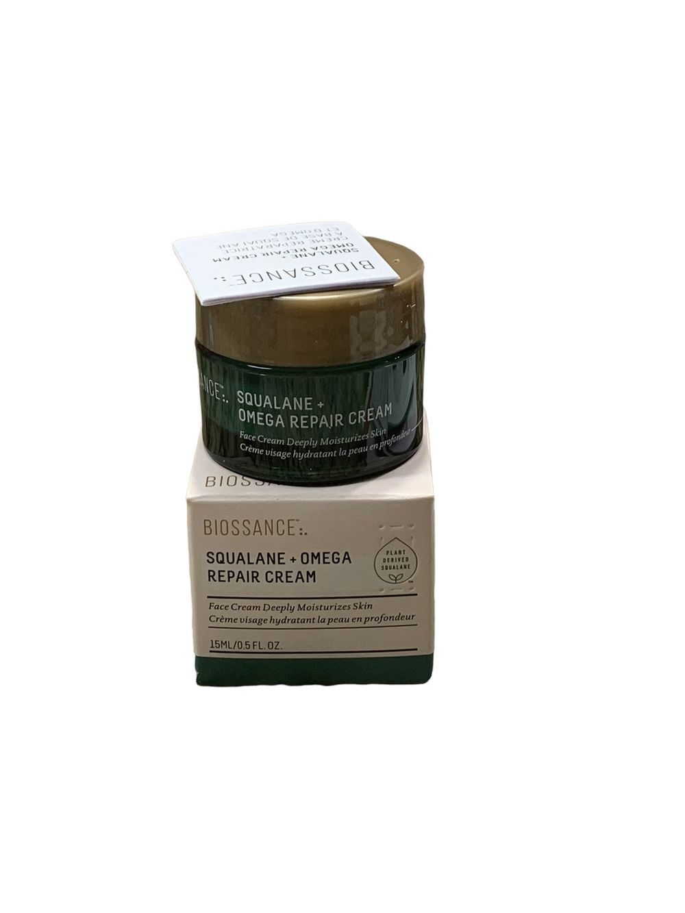 Biossance Squalane + Omega Repair Moisturizer - Travel Size 0.5 fl oz./15ml New
